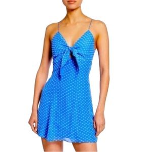 Alice + Olivia Swiss Dot Tie Front Mini Dress size 6 fully lined, worn once cute